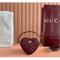 Super Quality Gucci Heart-Shaped GG Marmont Mini Bag 589565 Red 2026