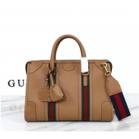 Inexpensive Gucci GG Bauletto Top Handle Bag In Original Leather 847388 Brown 2026