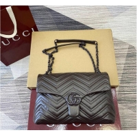 Top Grade Gucci GG Marmont Leather Medium Shoulder Bag 850676 Dark Brown 2026
