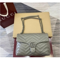 Famous Brand Gucci GG Marmont Leather Medium Shoulder Bag 850676 Dusty Grey 2026