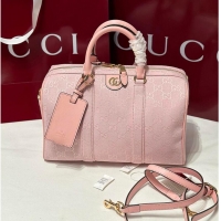 Famous Brand Gucci Ophidia Medium Boston Bag GG Canvas 857595 Pink 2026