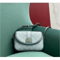 Original Cheap Gucci Ophidia Supreme Canvas Womens Crossbody Bag 658575 Light Blue 2026