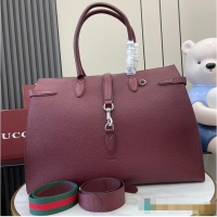 Top Grade Gucci Large Tote Bag With Hook Closure Rouge 739078 Burgundy 2026