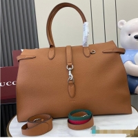 Most Popular Gucci Large Tote Bag With Hook Closure Rouge 739078 Brown 2026