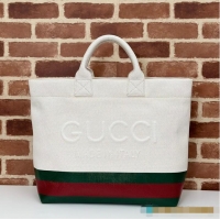 Best Price Gucci Cabas Small Bicolor Cotton Tote 782850 White 2026