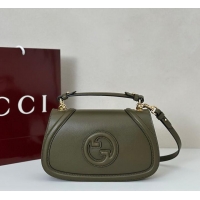 New Design Gucci Blondie Medium Top Handle Bag Leather 815714 Forest Green 2026