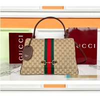 Luxurious Gucci Paparazzo Large Top Handle Bag In GG Canvas 815715 Beige/Brown 2026