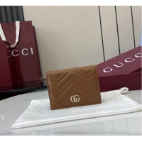 Shop Duplicate Gucci GG Marmont Mini Wallet 828149 Tan 2026