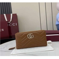 Well Crafted Gucci GG Marmont Zip Around Wallet in Leather 782852 Brown 2026