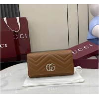 New Release Creation Gucci GG Marmont Long Wallet 782855 Brown 2026
