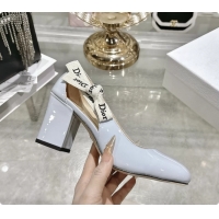 Top Grade Dior Jadior Light Blue Patent Calfskin Leather Pumps Shoes 85MM 6062501