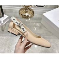 Pretty Style Dior Jadior Beige Patent Calfskin Leather Ballet Flats Shoes 30MM 6062506