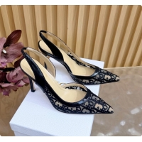 Good Looking Dior Adiorable Slingback Pump Black Dior Oblique Embroidered Mesh 85MM 6062601