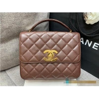 Promotional Chanel Trendy CC With Lambskin Top Handle Bag AS4655 Brown/Gold 2026