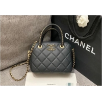 Luxury Cheap Chanel 25C Bowling Bag In Original Leather AS4656 Black 2026