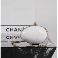 Popular Style Chanel Small Egg Minaudiere Resin & Gold-Tone Metal AS4661 Pearly White Spring Summer 2026
