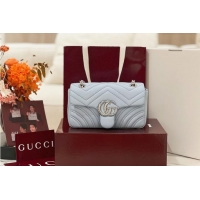 Best Price Gucci GG Marmont Small Shoulder Bag In Leather 828712 Light Blue 2026