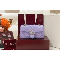 Luxury Cheap Gucci GG Marmont Small Shoulder Bag In Leather 828712 Purple 2026