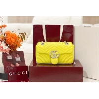 New Fashion Gucci GG Marmont Small Shoulder Bag In Leather 828712 Yellow 2026