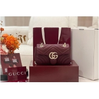 Inexpensive Gucci GG Marmont Small Shoulder Bag In Leather 828712 Rosso Ancora Red 2026