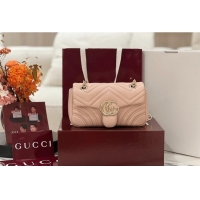 Best Quality Gucci GG Marmont Small Shoulder Bag In Leather 828712 Pink Beige 2026