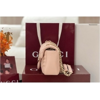 Best Quality Gucci GG Marmont Small Shoulder Bag In Leather 828712 Pink Beige 2026