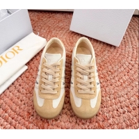 Low Cost Dior Ribbon Sneakers White Beige Suede Calfskin Leather 6062702