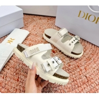 Most Popular Dior Dioract White Leather Flat Mules Slides Sandals 6062703