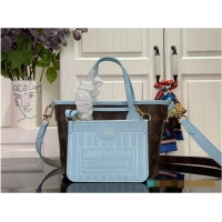Promotional Louis Vuitton Monogram Canvas Neverfull BB Bandouliere Inside Out Leather M26365 Sky Blue