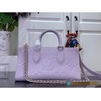 Super Quality Louis Vuitton Monogram Empreinte Leather OnTheGo East West Tote Bag M27577 Misty Lilac 2026