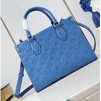 Shop Discount Louis Vuitton Monogram Empreinte Leather OnTheGo PM M46840 Blue Jean 2026