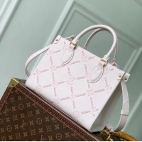 Best Product Louis Vuitton Onthego PM Monogram Empreinte Leather Light Bliss Couture M46841
