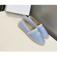 Most Popular Dior Granville Espadrille Flats Light Blue Dior Oblique Embroidered Cotton 6063001