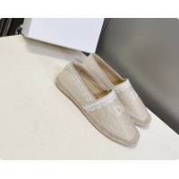 Pretty Style Dior Granville Espadrille Flats Light Beige Dior Oblique Embroidered Cotton 6063001