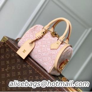 New Design Louis Vuitton Monogram Emblème Striped Canvas Speedy Bandoulière 20 M2A039 Rose Ruban 2026