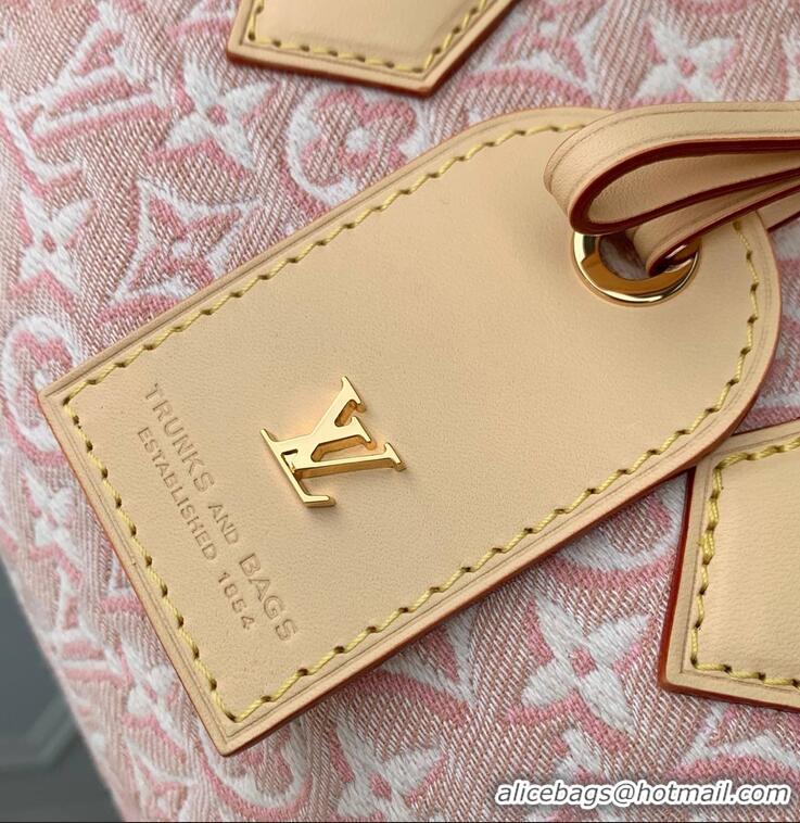 New Design Louis Vuitton Monogram Emblème Striped Canvas Speedy Bandoulière 20 M2A039 Rose Ruban 2026