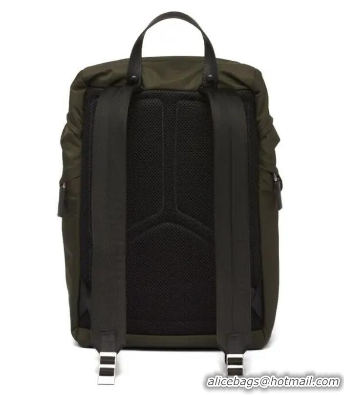 Buy Discount Prada Re-Nylon With Saffiano Leather Buckled Backpack PA8945 Green