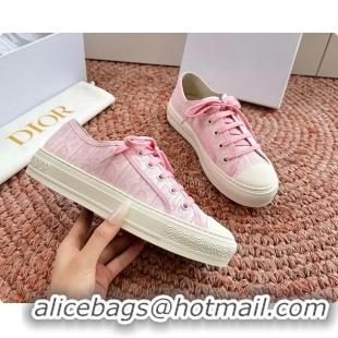 Big Discount Dior WalknDior Platform Sneakers Pink Dior Oblique Embroidered Cotton Canvas 6070207