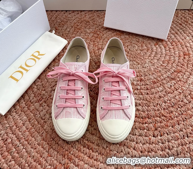 Big Discount Dior WalknDior Platform Sneakers Pink Dior Oblique Embroidered Cotton Canvas 6070207