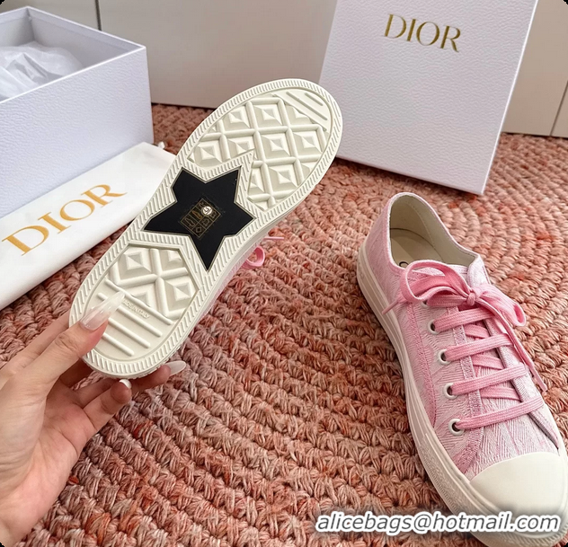 Big Discount Dior WalknDior Platform Sneakers Pink Dior Oblique Embroidered Cotton Canvas 6070207