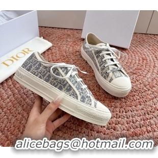 Generous Dior WalknDior Platform Sneakers Gray Dior Oblique Embroidered Cotton Canvas 6070207