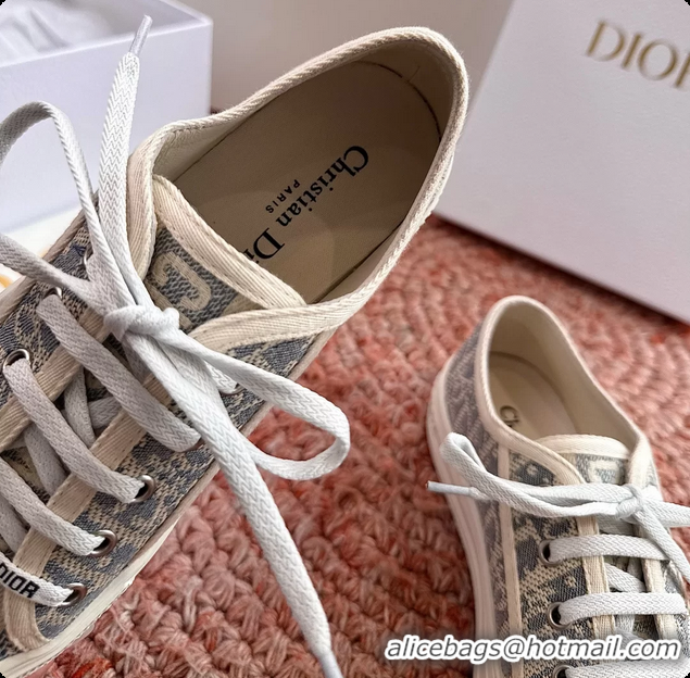 Generous Dior WalknDior Platform Sneakers Gray Dior Oblique Embroidered Cotton Canvas 6070207
