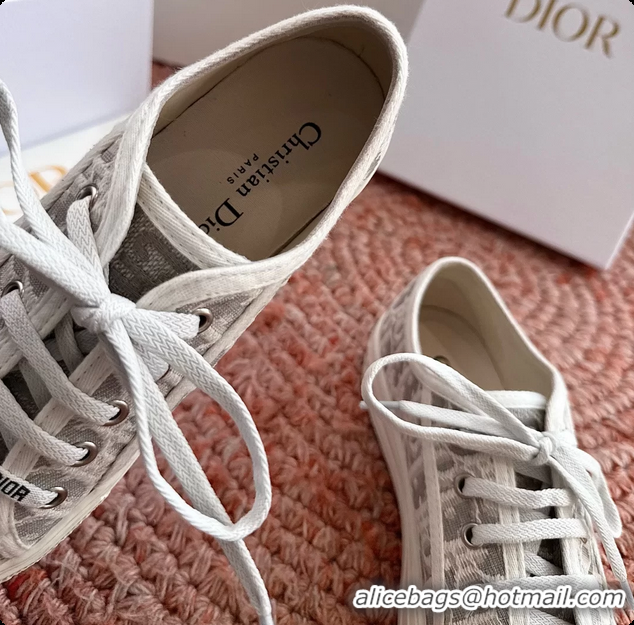 Cheap Price Dior WalknDior Platform Sneakers Gray Dior Oblique Embroidered Cotton Canvas 6070207