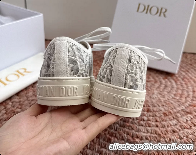 Cheap Price Dior WalknDior Platform Sneakers Gray Dior Oblique Embroidered Cotton Canvas 6070207