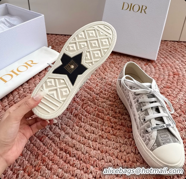 Cheap Price Dior WalknDior Platform Sneakers Gray Dior Oblique Embroidered Cotton Canvas 6070207