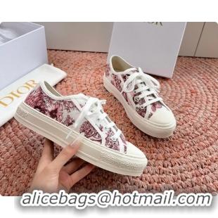 Charming Dior WalknDior Platform Sneakers Rose des Vents and Pink Dior Lilac Bouquet Embroidered Cotton 6070207