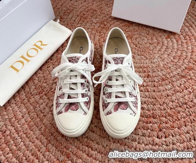 Charming Dior WalknDior Platform Sneakers Rose des Vents and Pink Dior Lilac Bouquet Embroidered Cotton 6070207