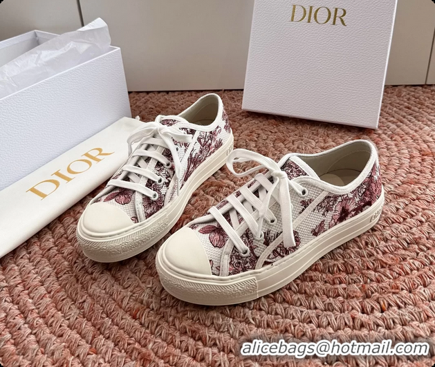 Charming Dior WalknDior Platform Sneakers Rose des Vents and Pink Dior Lilac Bouquet Embroidered Cotton 6070207