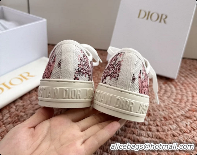 Charming Dior WalknDior Platform Sneakers Rose des Vents and Pink Dior Lilac Bouquet Embroidered Cotton 6070207