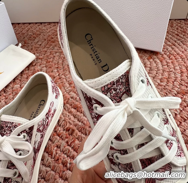 Charming Dior WalknDior Platform Sneakers Rose des Vents and Pink Dior Lilac Bouquet Embroidered Cotton 6070207